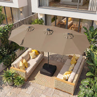 3.9m Double Sided LED Patio Umbrella with 108 Lights and Base