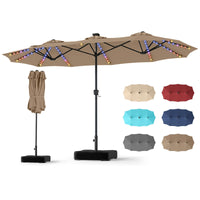 3.9m Double Sided LED Patio Umbrella with 108 Lights and Base