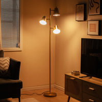 3-Bulb Floor Lamp with Adjustable Lampshades & Sturdy Metal Pole for Bedroom