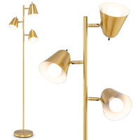 3-Bulb Floor Lamp with Adjustable Lampshades & Sturdy Metal Pole for Bedroom