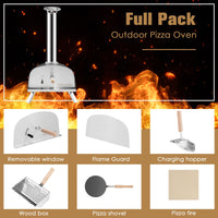 3-Layer Wood Burning Pizza Oven with Foldable Feet