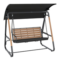 3-Person Porch Swing and Outdoor Swing with Adjustable Canopy