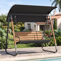 3-Person Porch Swing and Outdoor Swing with Adjustable Canopy