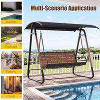 3-Person Porch Swing and Outdoor Swing with Adjustable Canopy
