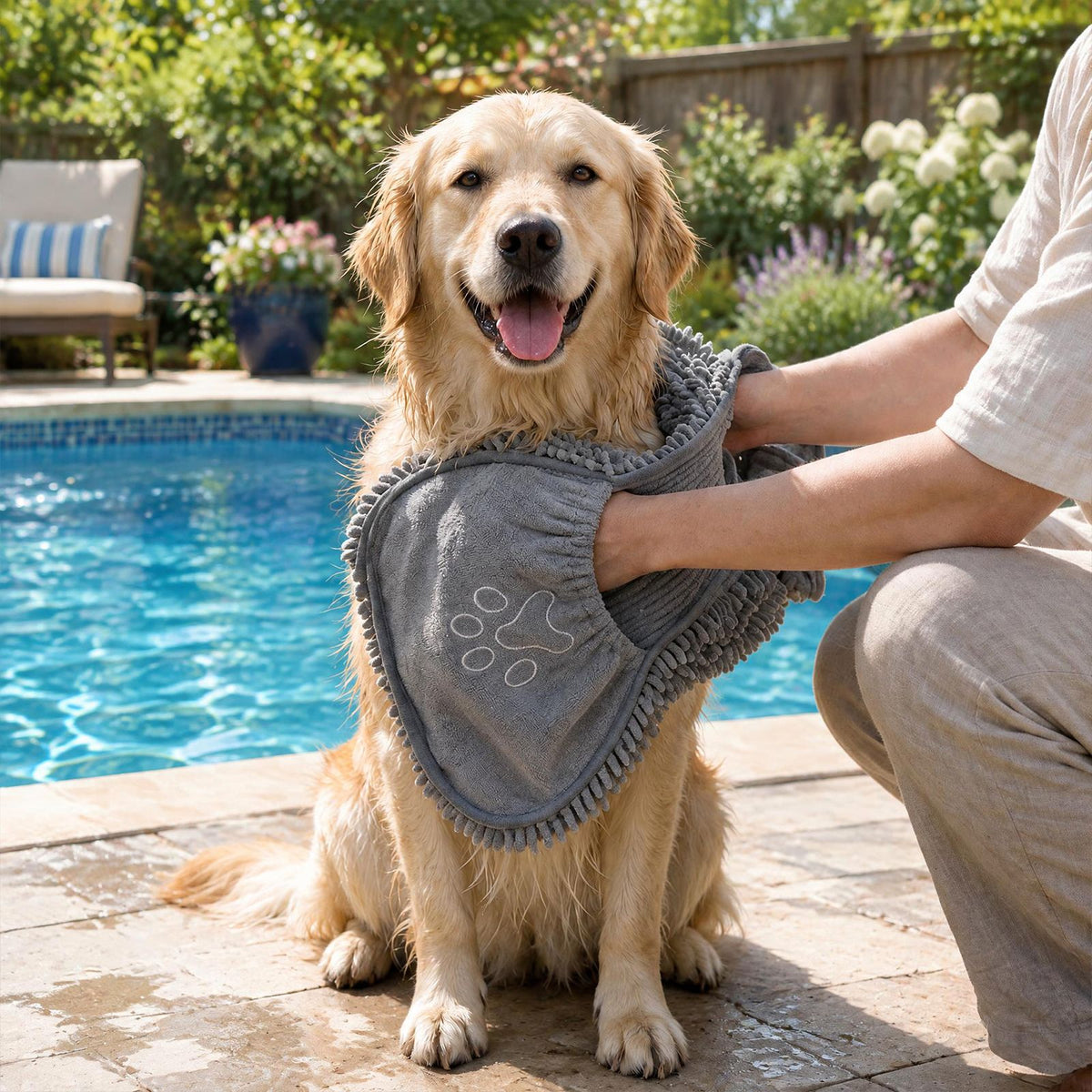 3-Piece Microfiber Dog Towel Set with Mitt Highly Absorbent