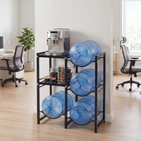 3-Tier 18.9L Water Jug Holder with Shelves for Home Kitchen Office