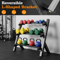 3-Tier Adjustable Dumbbell Rack Stand Only with Adjustable Spacing