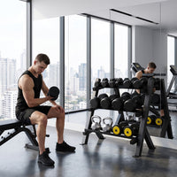 3-Tier Adjustable Dumbbell Rack Stand Only with Adjustable Spacing
