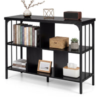 3-Tier Bookshelf with Anti Tipping Kits and Metal Frame for Home Office