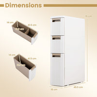 3/4-Tier Narrow Storage Cabinet with 3/4 Drawers and 2/3 Dividers