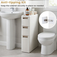 3/4-Tier Narrow Storage Cabinet with 3/4 Drawers and 2/3 Dividers