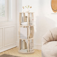 3-Tier Rotating Bookshelf Tower with Display Stands