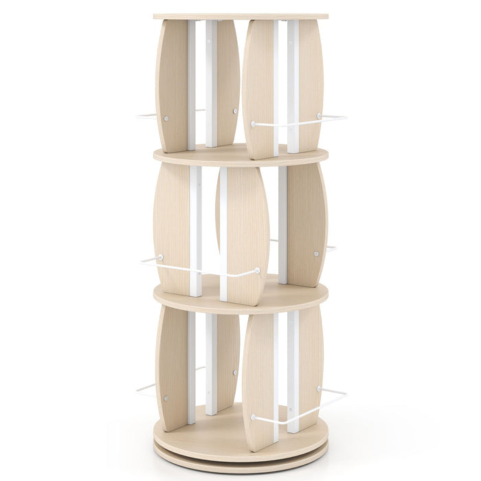 3-Tier Rotating Bookshelf Tower with Display Stands