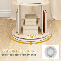3-Tier Rotating Bookshelf Tower with Display Stands
