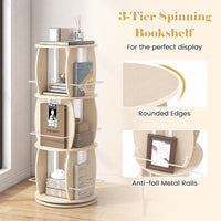 3-Tier Rotating Bookshelf Tower with Display Stands