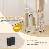3-Tier Rotating Bookshelf Tower with Display Stands