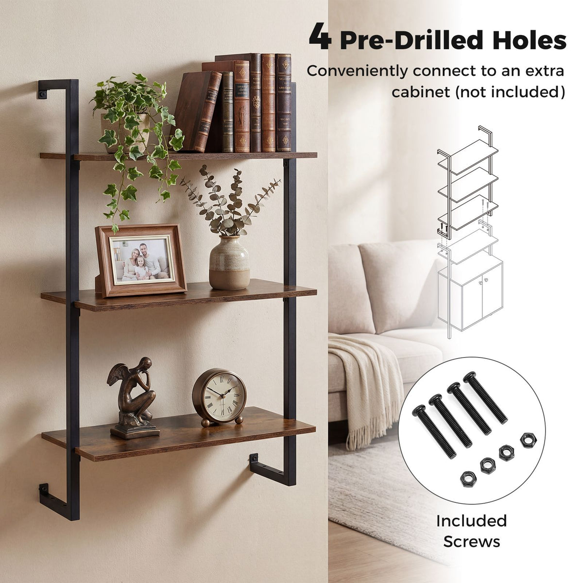 3-Tier Floating Shelf for Wall