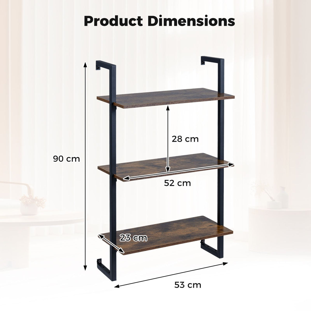 3-Tier Floating Shelf for Wall
