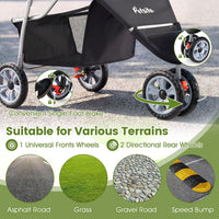 3-Wheel Pet Stroller for Small Dogs Cats Foldable Stroller
