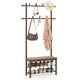 3-in-1 Hall Tree with 11 Hooks Hanging Rods and Shelves for Home