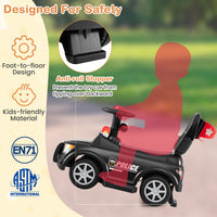 3-in-1 Police Toddler Push Car with Handle and Canopy for 18-36 Month Kids