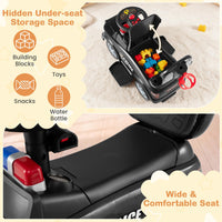 3-in-1 Police Toddler Push Car with Handle and Canopy for 18-36 Month Kids