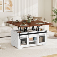 3-in-1 Convertible Dining Table with and 3 Hidden Storage Compartments
