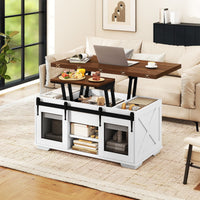 3-in-1 Convertible Dining Table with and 3 Hidden Storage Compartments