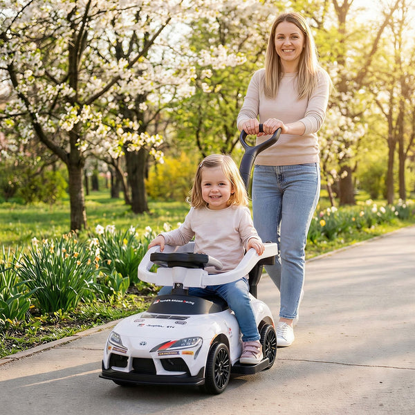3-in-1 Push Car for Toddlers with Handle and Music for Boys and Girls Aged 1.5-5 Years Old