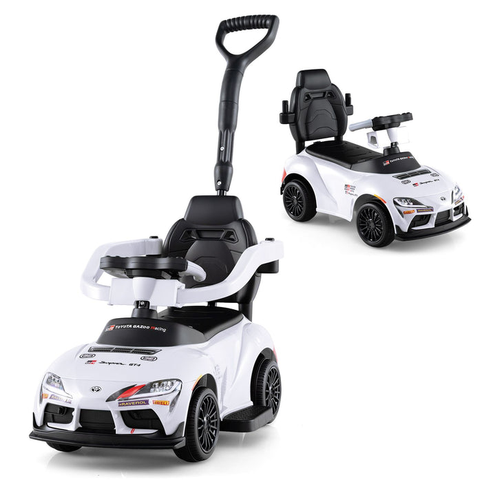 3-in-1 Push Car for Toddlers with Handle and Music for Boys and Girls Aged 1.5-5 Years Old