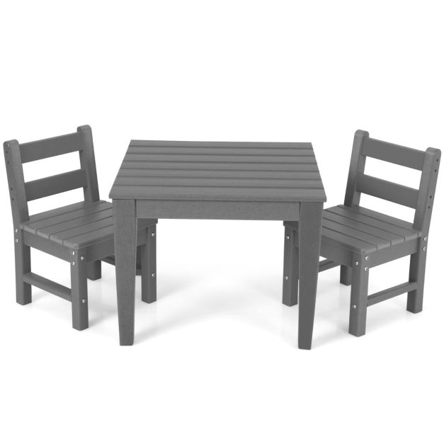 3-Piece All-Weather Kids Table & Chairs Set for Home & Backyard