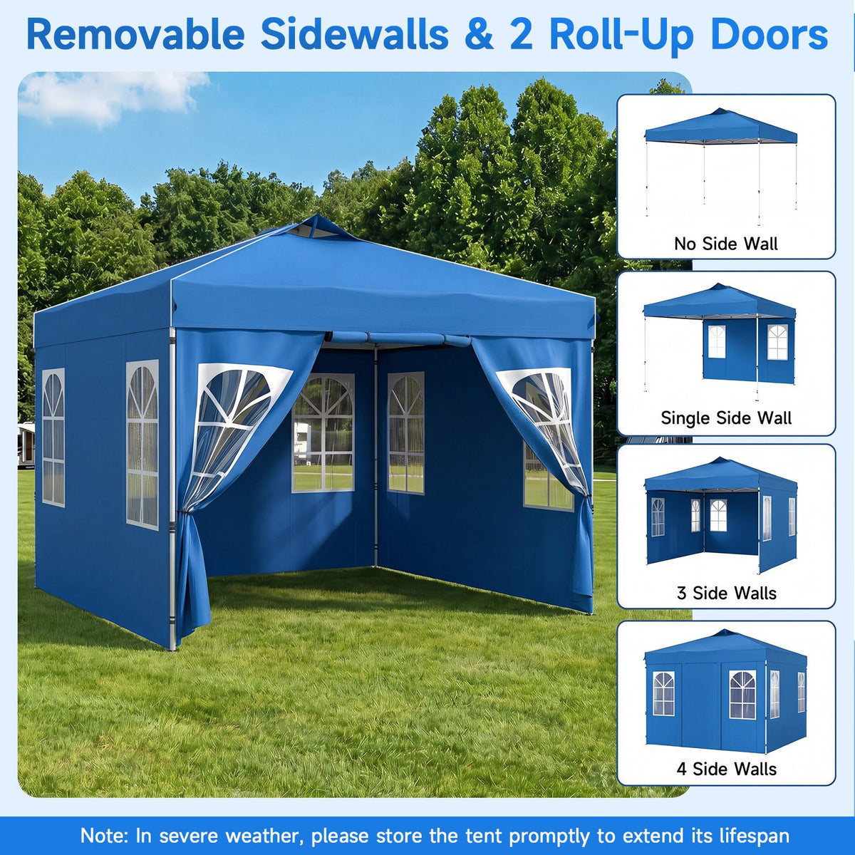 3 x 3/6M Pop Up Canopy Tent with 4 Sidewalls for Parties and Events