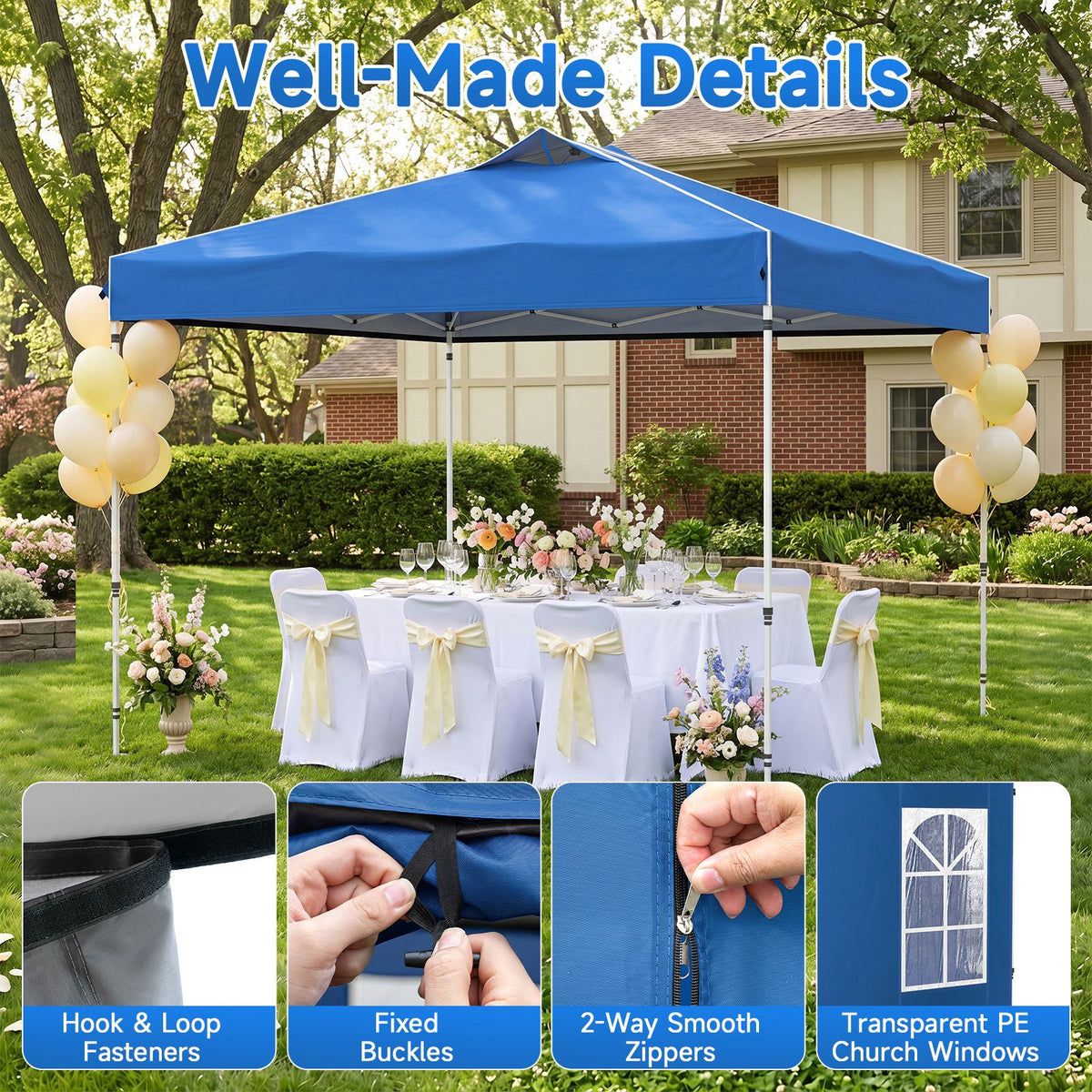 3 x 3/6M Pop Up Canopy Tent with 4 Sidewalls for Parties and Events