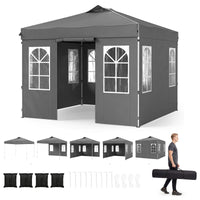 3 x 3/6M Pop Up Canopy Tent with 4 Sidewalls for Parties and Events