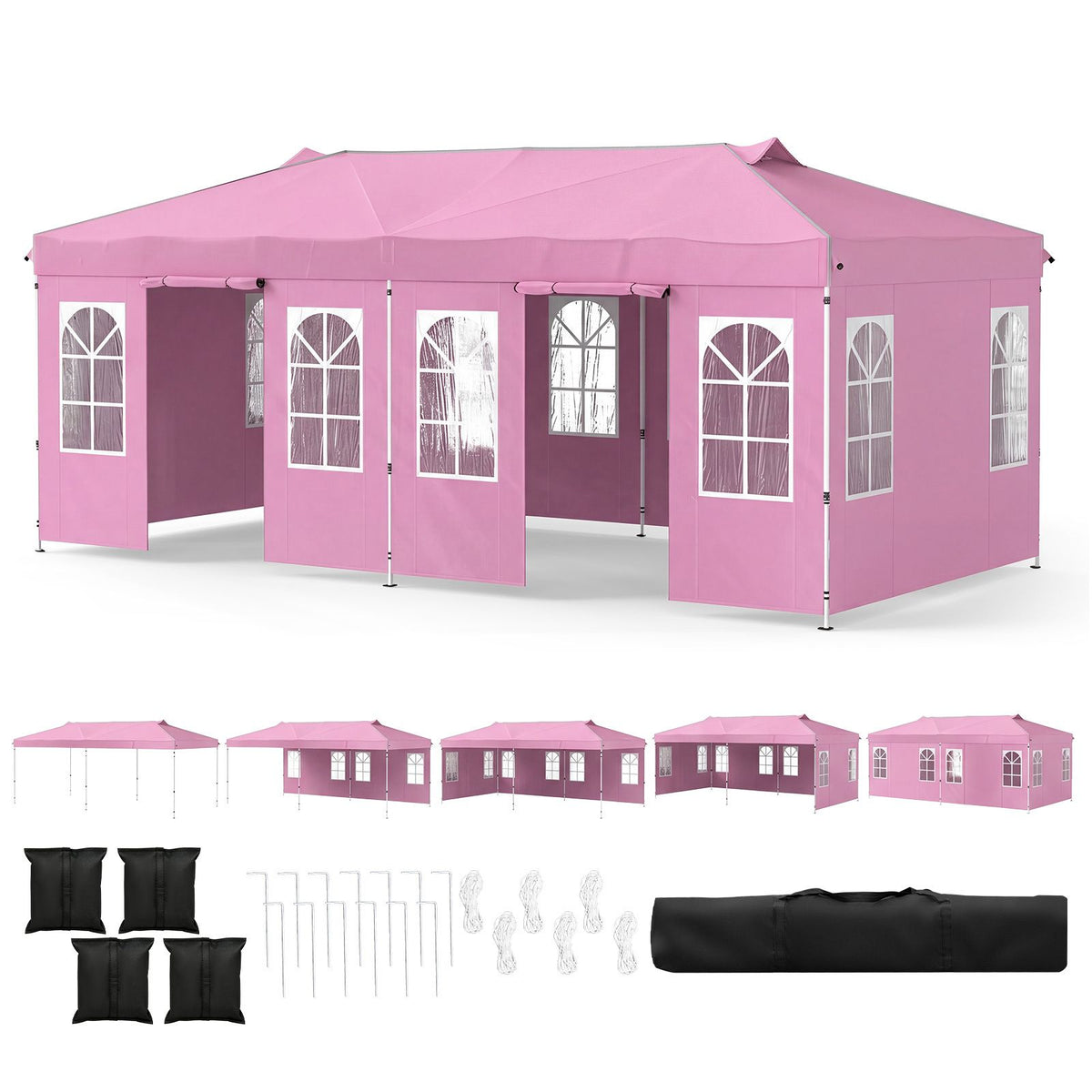 3 x 3/6M Pop Up Canopy Tent with 4 Sidewalls for Parties and Events
