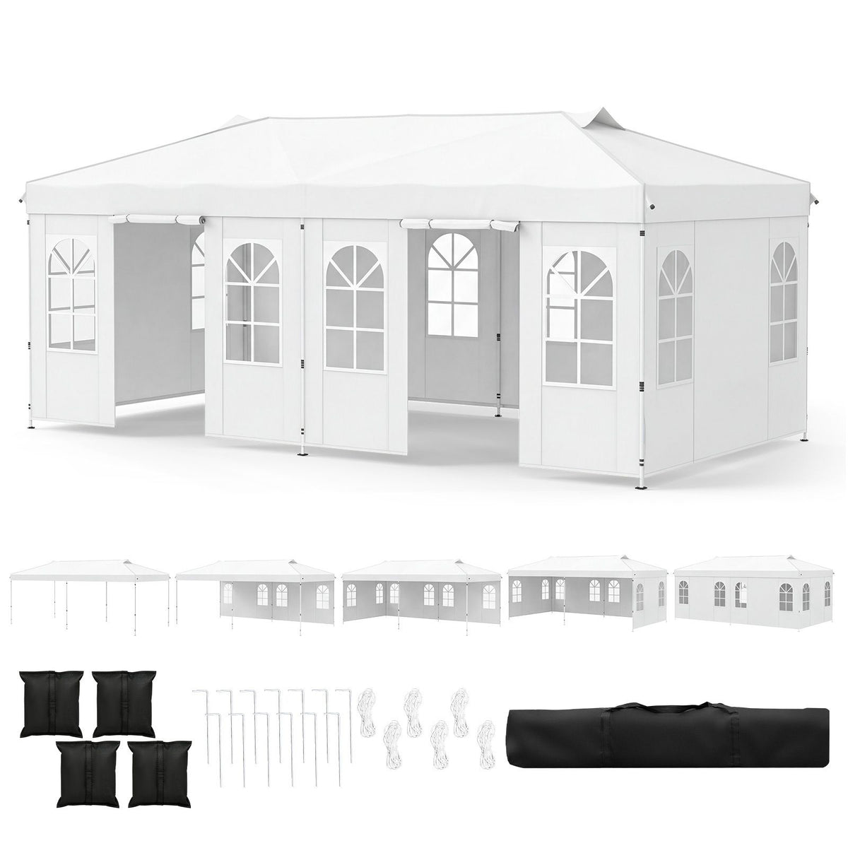 3 x 3/6M Pop Up Canopy Tent with 4 Sidewalls for Parties and Events