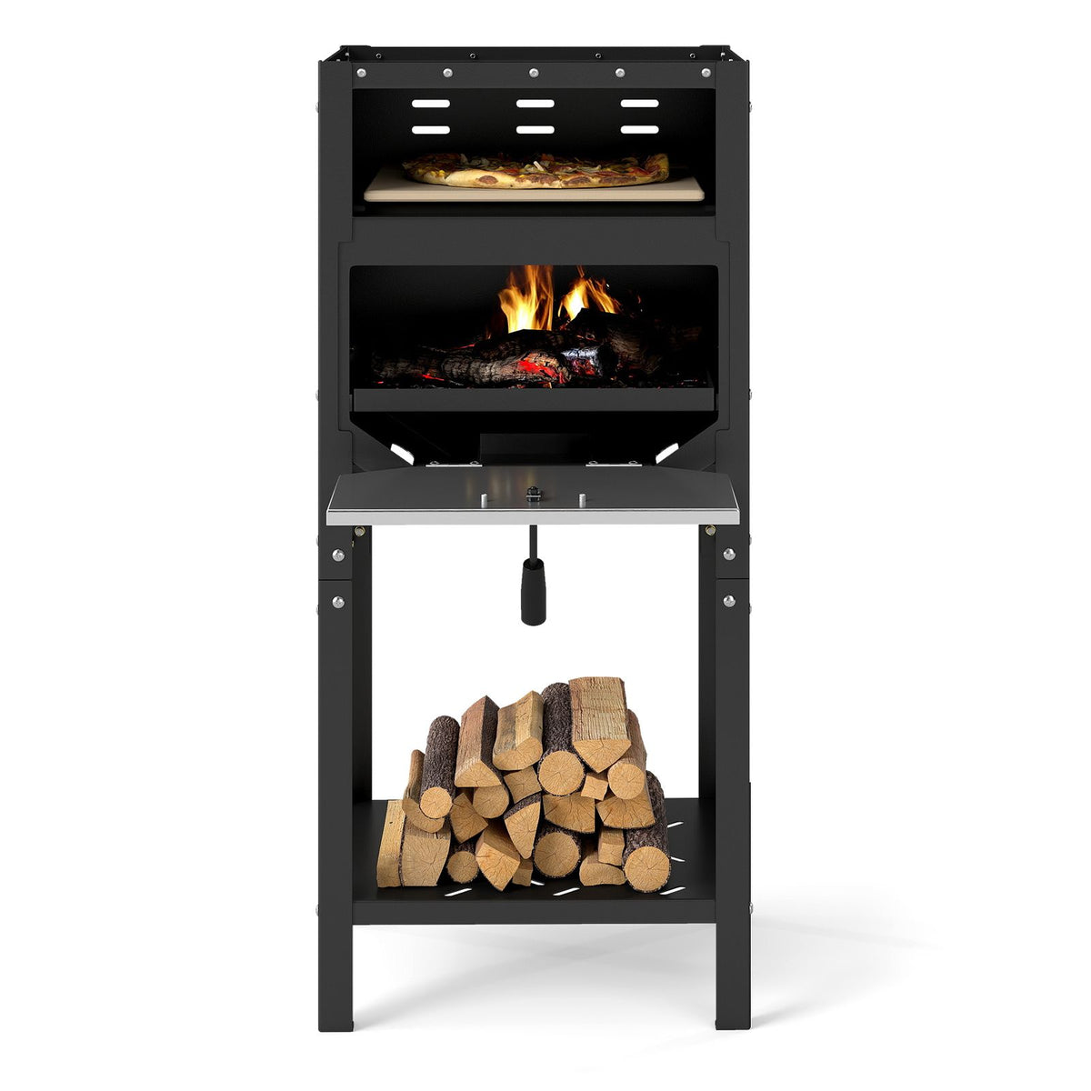 30 CM Outdoor Pizza Oven Freestanding Wood-Fired Pizza Stove with Ash Tray