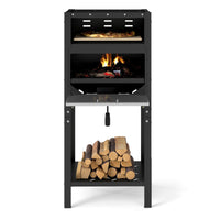 30 CM Outdoor Pizza Oven Freestanding Wood-Fired Pizza Stove with Ash Tray