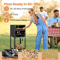 30 CM Outdoor Pizza Oven Freestanding Wood-Fired Pizza Stove with Ash Tray