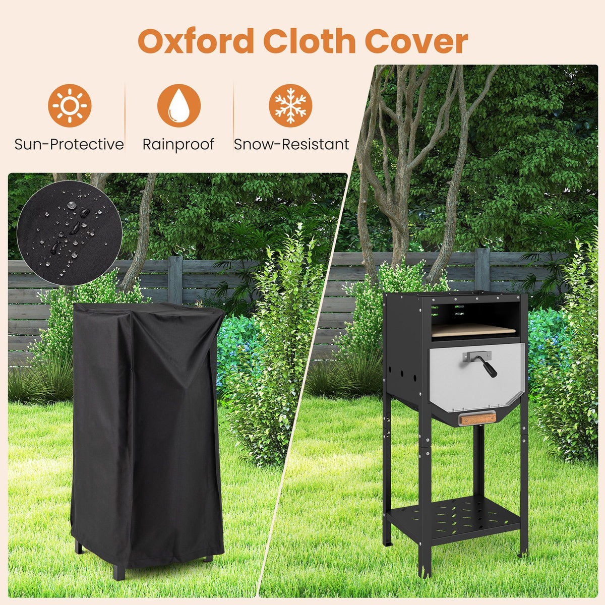 30 CM Outdoor Pizza Oven Freestanding Wood-Fired Pizza Stove with Ash Tray