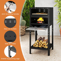 30 CM Outdoor Pizza Oven Freestanding Wood-Fired Pizza Stove with Ash Tray