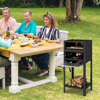 30 CM Outdoor Pizza Oven Freestanding Wood-Fired Pizza Stove with Ash Tray