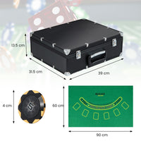 300 Pieces Casino Poker Chip Set with Automatic Card Shuffler