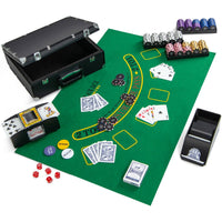 300 Pieces Casino Poker Chip Set with Automatic Card Shuffler
