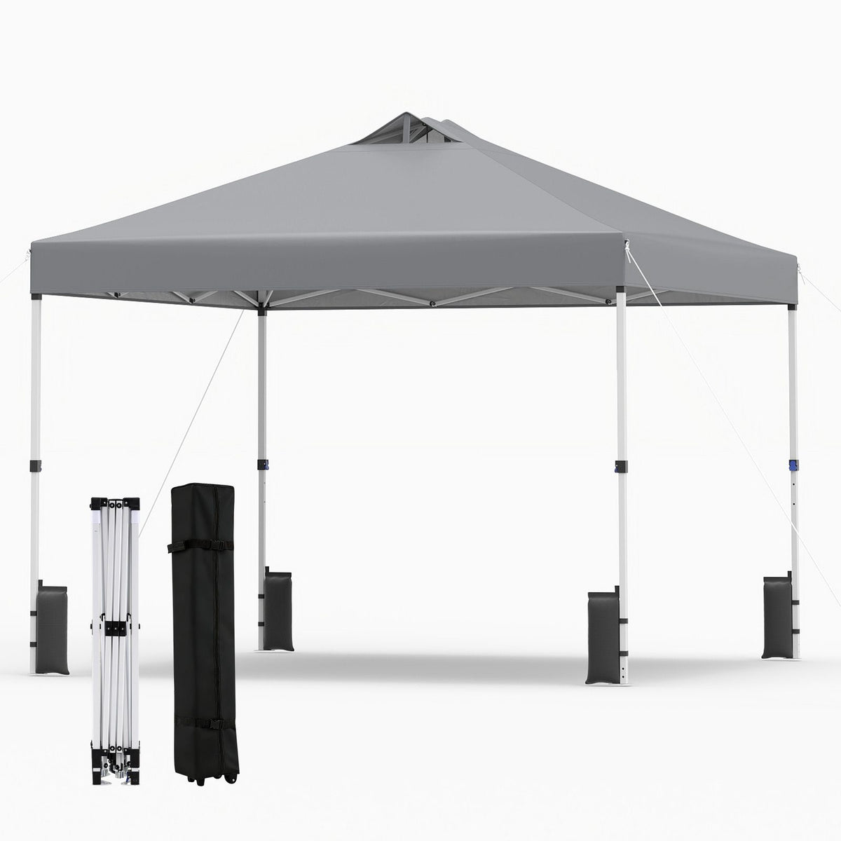 300 x 300 CM Pop Up Canopy Tent with 4 Sandbags and Stakes for Outdoor Camping