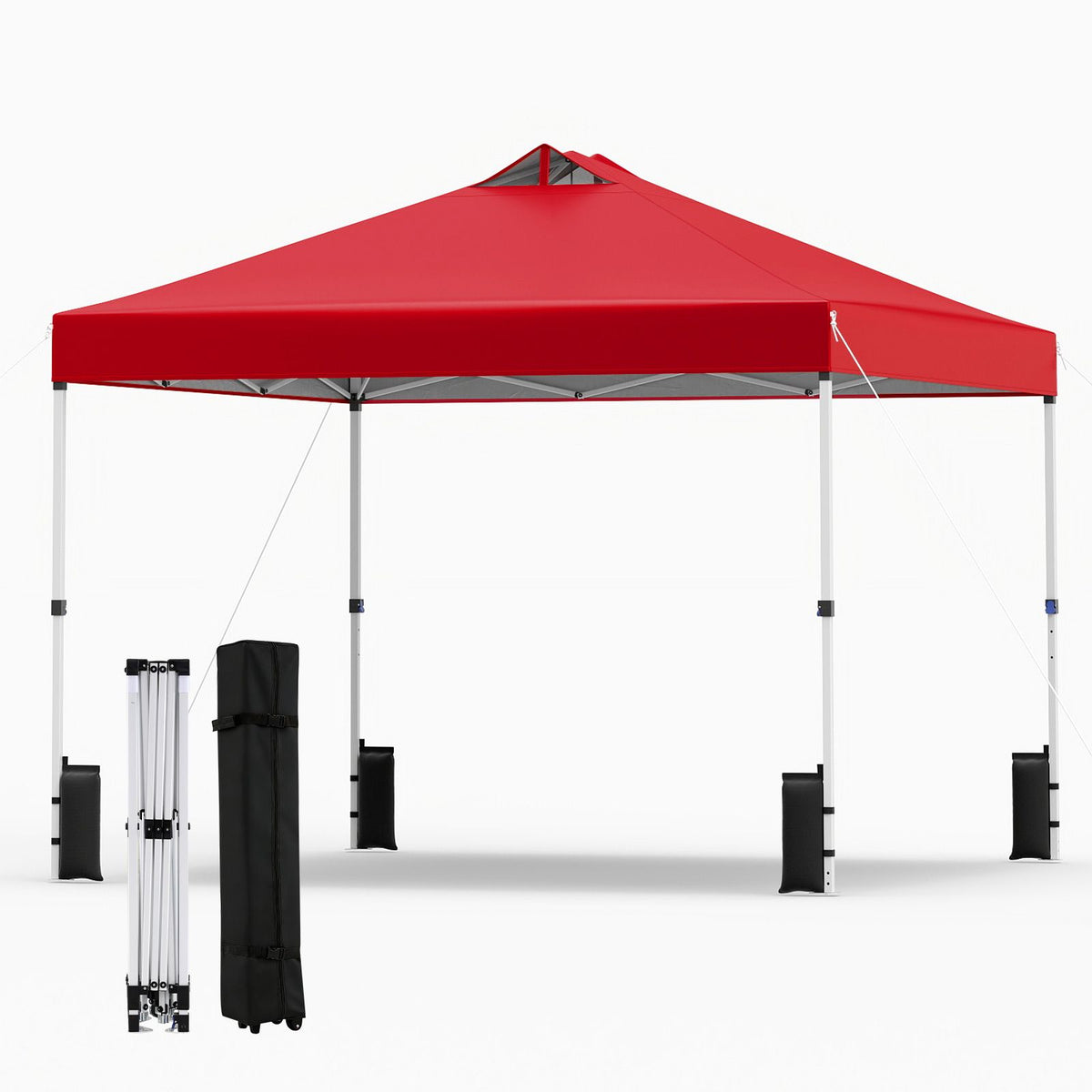300 x 300 CM Pop Up Canopy Tent with 4 Sandbags and Stakes for Outdoor Camping