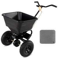 30kg Walk-Behind Broadcast Spreader with 32.5cm All-Terrain Pneumatic Tires