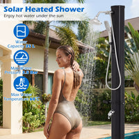 35 L Solar Heated Outdoor Shower 2-Section Shower with 360° Swivel and Handheld Shower Head