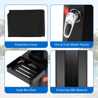 35 L Solar Heated Outdoor Shower 2-Section Shower with 360° Swivel and Handheld Shower Head