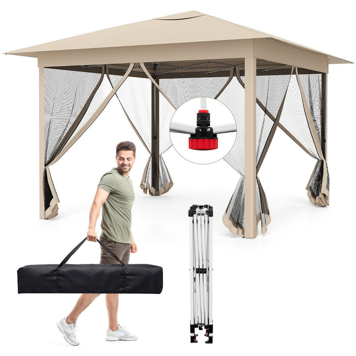 350 x 350 CM Pop-up Canopy Tent One-Person Easy Setup Outdoor Screen Gazebo